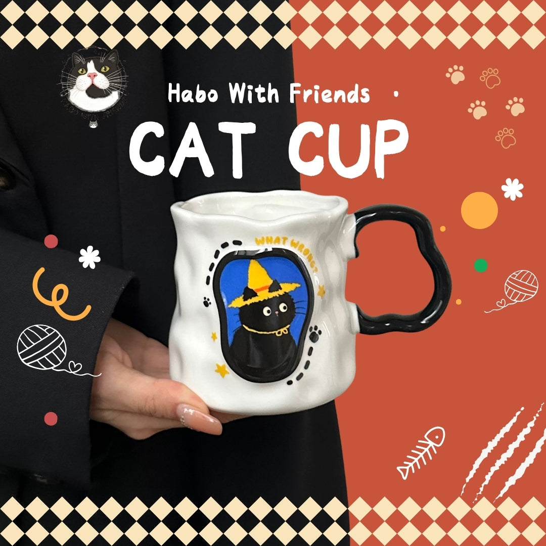 "Vibrant Vibes" Tuxedo Cat Mug Collection | 4-Pack Color-Pop Set