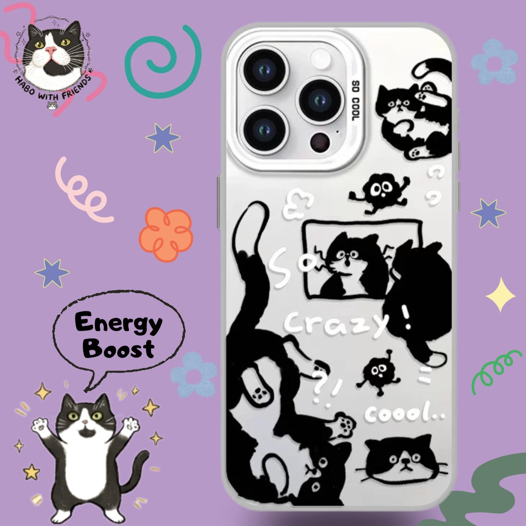 "Hyper Habo" | Vibrant Energy Boost Tuxedo Cat Phonecase