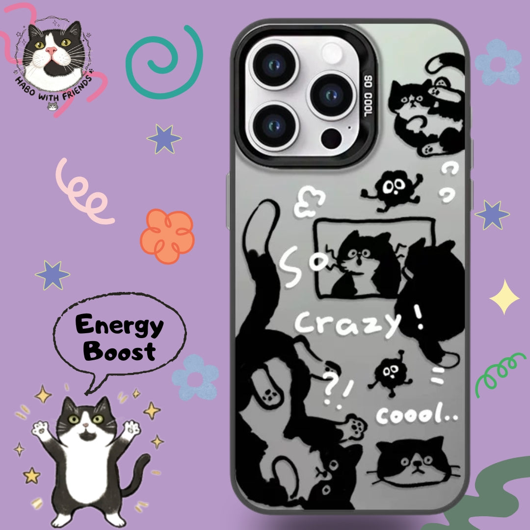 "Hyper Habo" | Vibrant Energy Boost Tuxedo Cat Phonecase