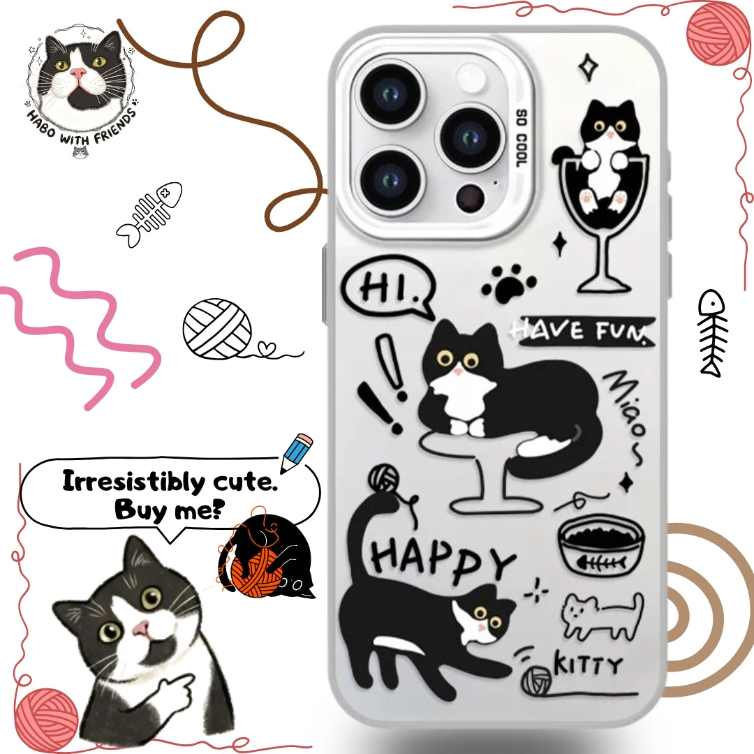 "Irresistibly Curious" | Artistic Tuxedo Cat Lifestyle Phonecase