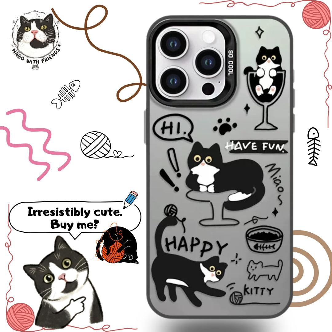 "Irresistibly Curious" | Artistic Tuxedo Cat Lifestyle Phonecase
