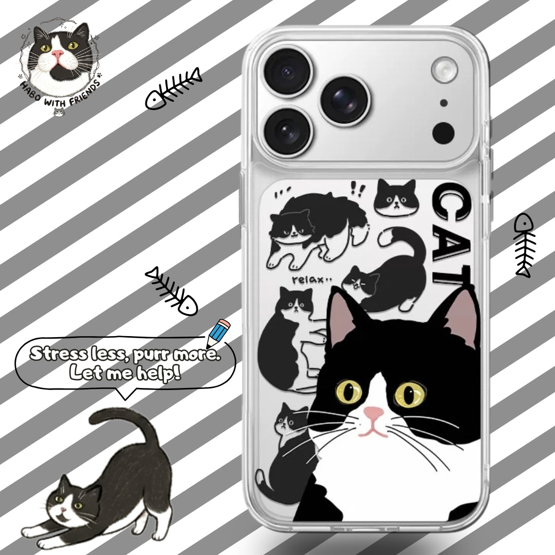 "The Midnight Mask" | Minimalist Tuxedo Cat iPhone Case