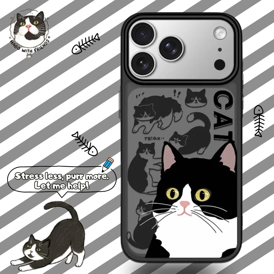 "The Midnight Mask" | Minimalist Tuxedo Cat iPhone Case