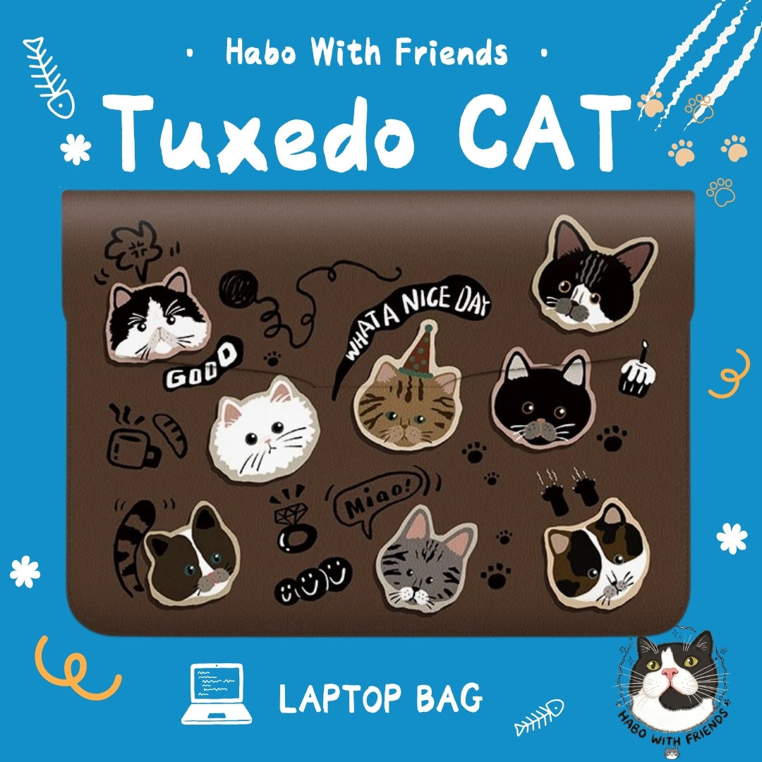 "Mood Swings" Multi-Expression Tuxedo Cat Sleeve