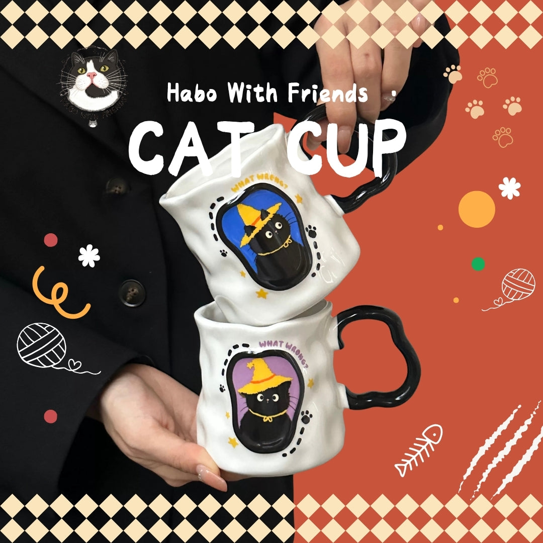 "Vibrant Vibes" Tuxedo Cat Mug Collection | 4-Pack Color-Pop Set