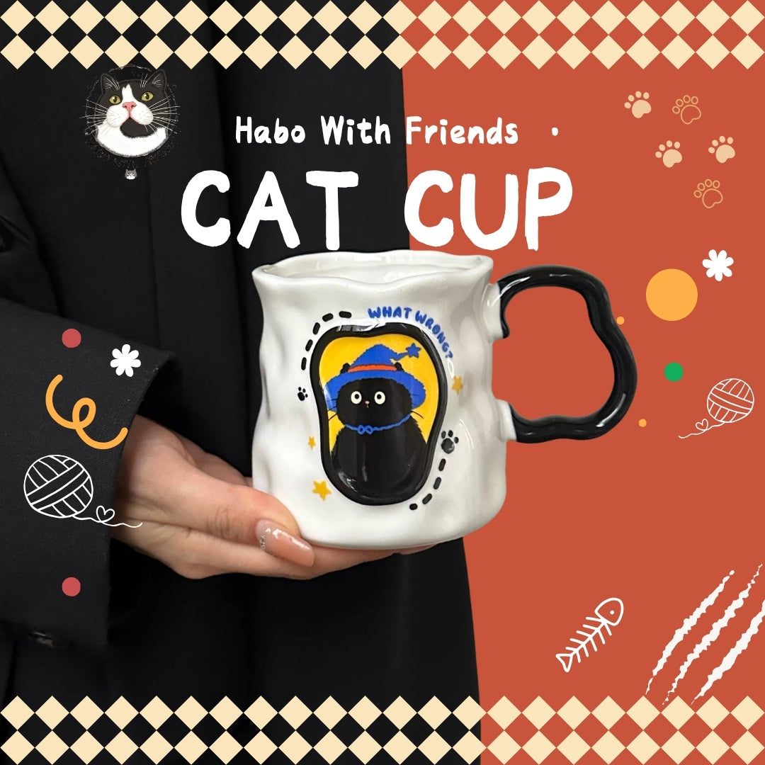 "Vibrant Vibes" Tuxedo Cat Mug Collection | 4-Pack Color-Pop Set