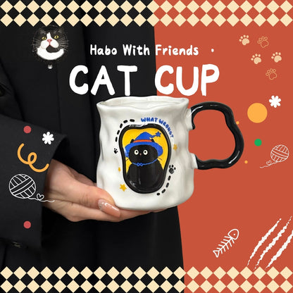 "Vibrant Vibes" Tuxedo Cat Mug Collection | 4-Pack Color-Pop Set