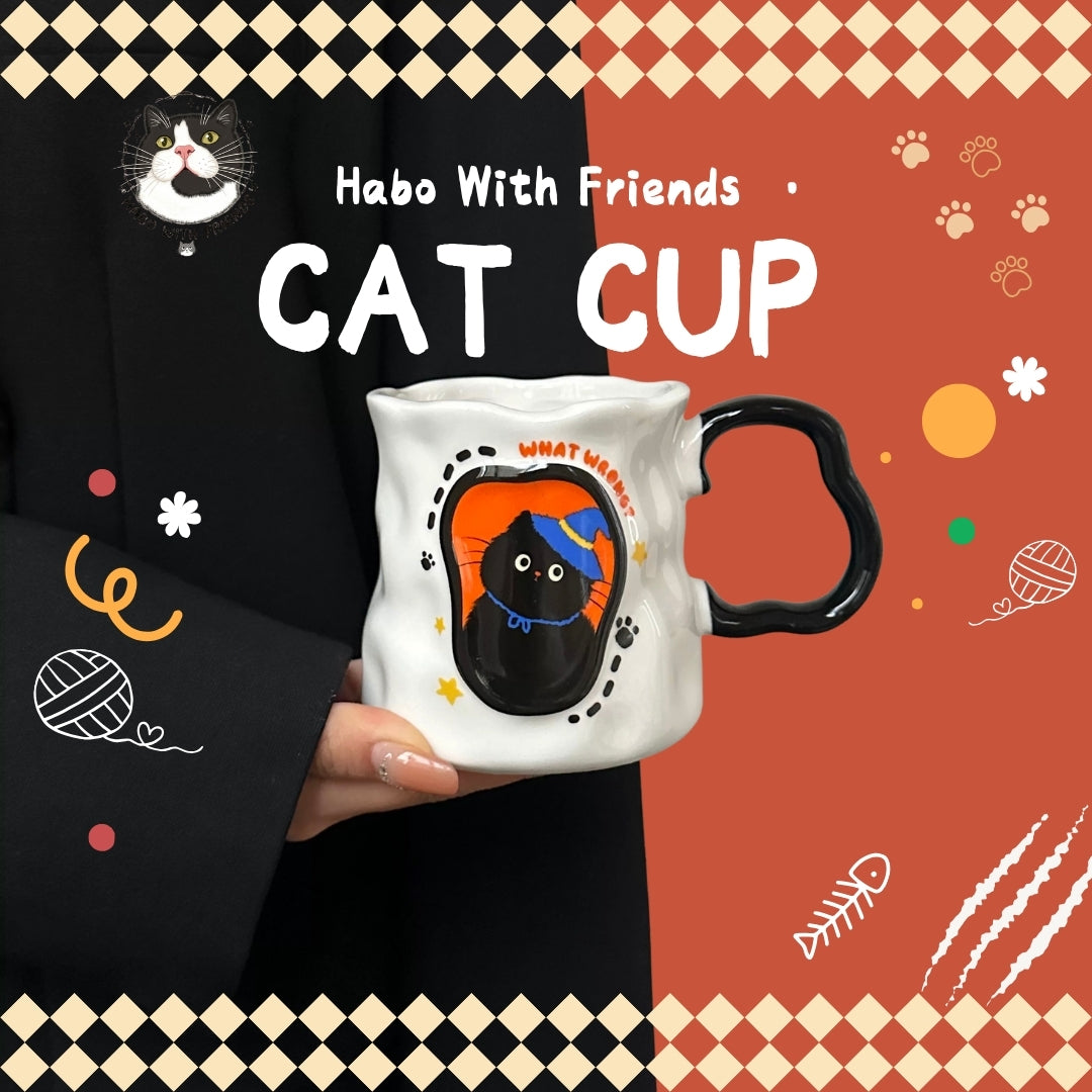 "Vibrant Vibes" Tuxedo Cat Mug Collection | 4-Pack Color-Pop Set