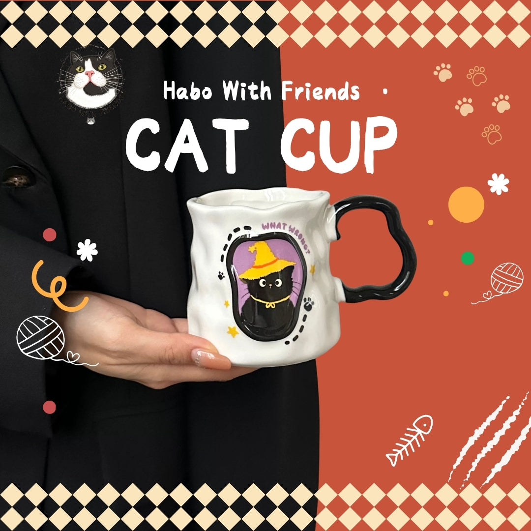 "Vibrant Vibes" Tuxedo Cat Mug Collection | 4-Pack Color-Pop Set