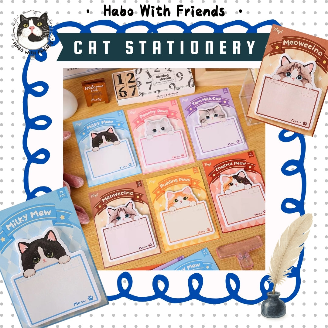 "Besties Talk" Tuxedo Cat &amp; Kitten Memo Pad | Cute Desktop Stationery