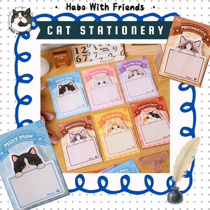 "Besties Talk" Tuxedo Cat &amp; Kitten Memo Pad | Cute Desktop Stationery