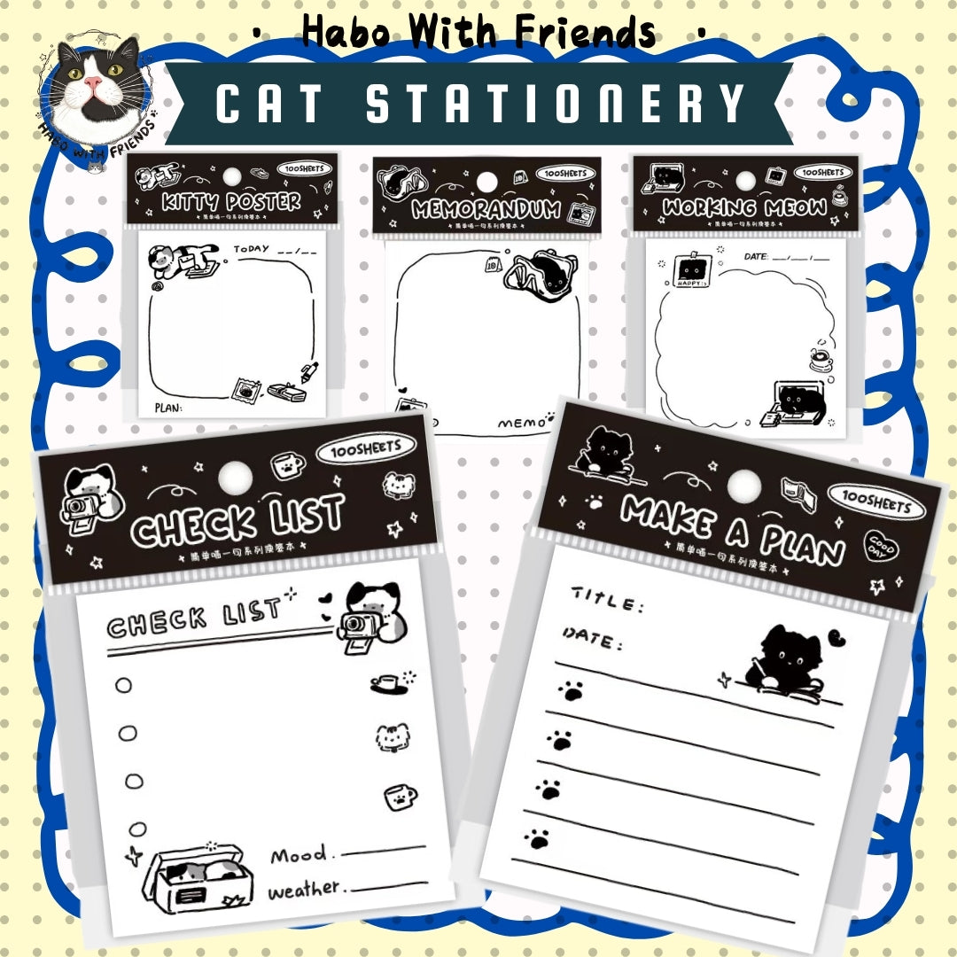 6-Pack Memo Pad Set | Quirky Cat Stationery Bundle