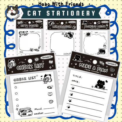 6-Pack Memo Pad Set | Quirky Cat Stationery Bundle