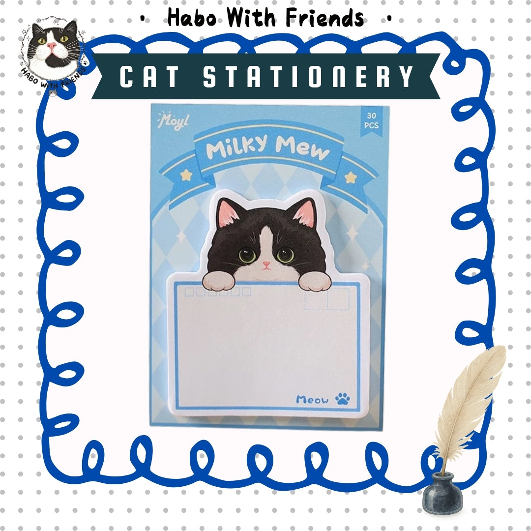 "Besties Talk" Tuxedo Cat &amp; Kitten Memo Pad | Cute Desktop Stationery