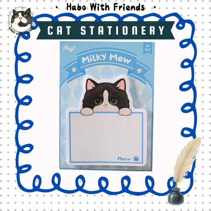 "Besties Talk" Tuxedo Cat &amp; Kitten Memo Pad | Cute Desktop Stationery