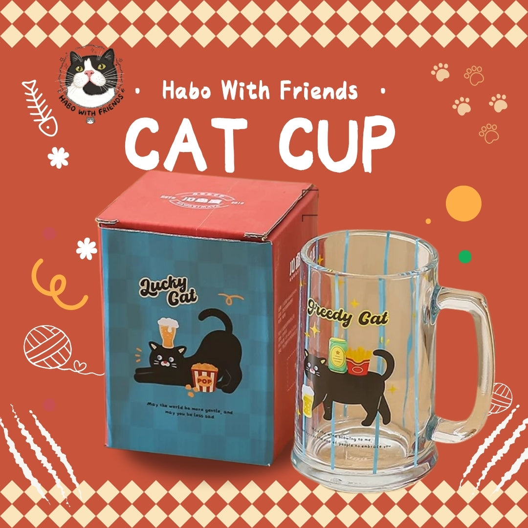 "Weekend Wild" Tuxedo Cat Beer Glass Set | 16oz Aesthetic Glass Can 4-Pack
