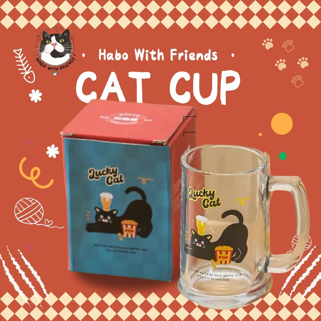 "Weekend Wild" Tuxedo Cat Beer Glass Set | 16oz Aesthetic Glass Can 4-Pack