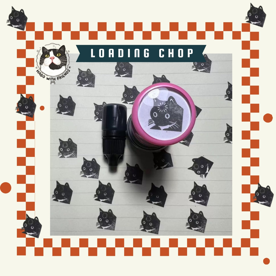 "The Philosopher" Thinking Tuxedo Cat Rubber Stamp | Quirky Stationery